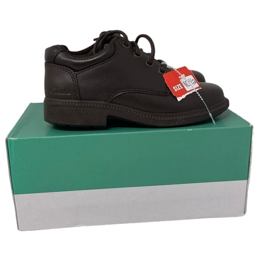 Clarks Boys Brown Deaton Size 10.5 MW US 28 EU Dress Shoes NEW NIB